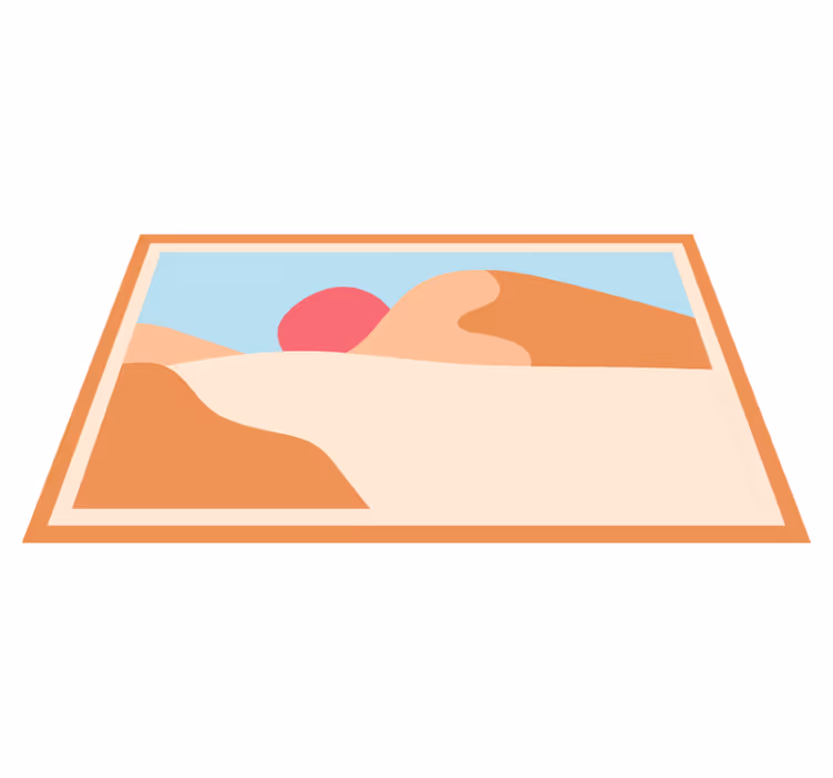 Tappeto vinile natura tramonto sul paesaggio sabbioso - TenStickers