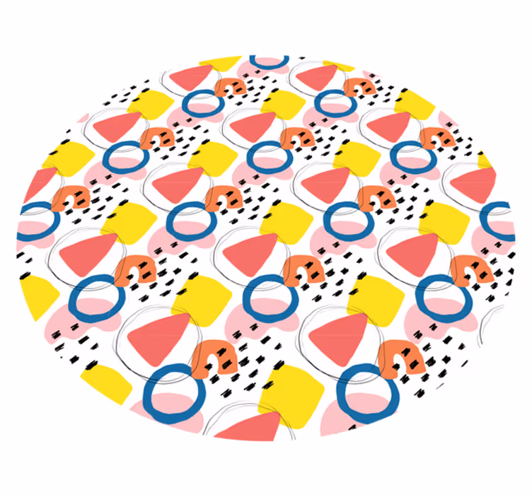 Tappeto vinile minimalista composizioni di forme vivaci - TenStickers