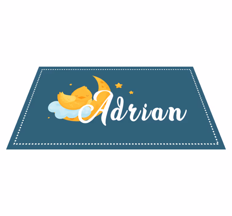 Tappeto vinile per bambini anatra addormentata con nome - TenStickers