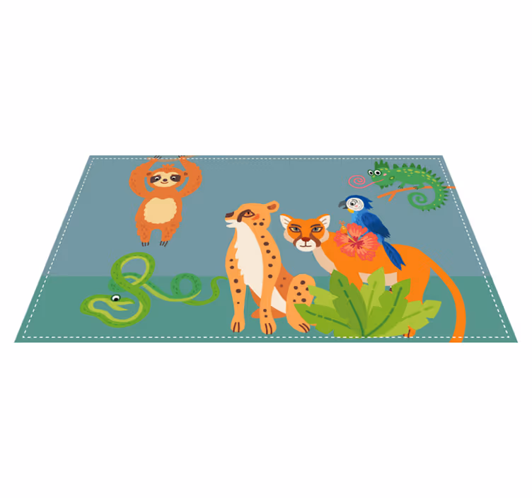 Tappeto vinile animali parco giochi giungla - TenStickers