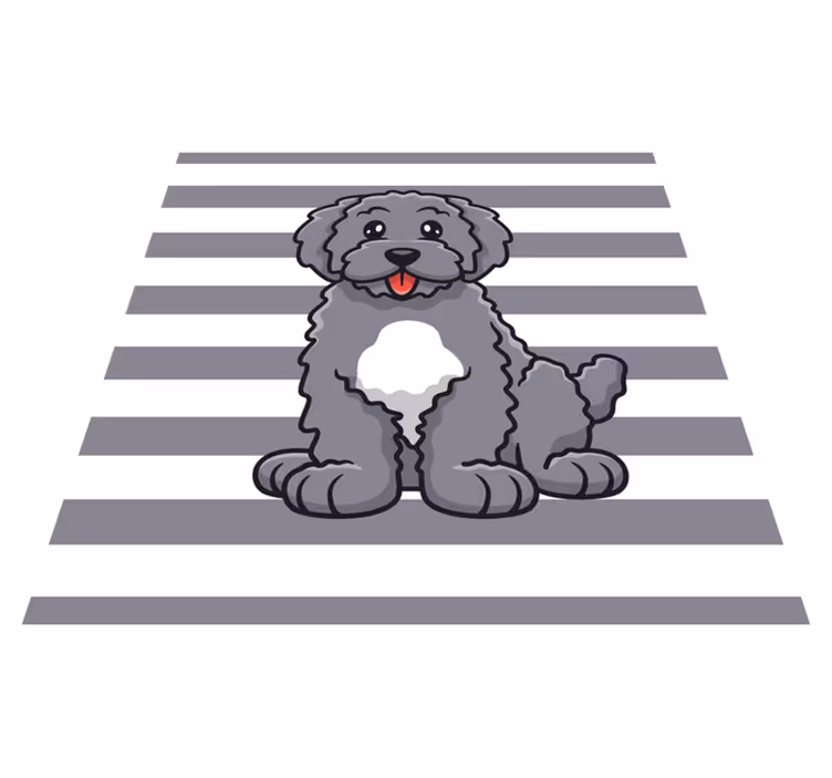 Tappeto vinile animali illustrazione di cane carino - TenStickers