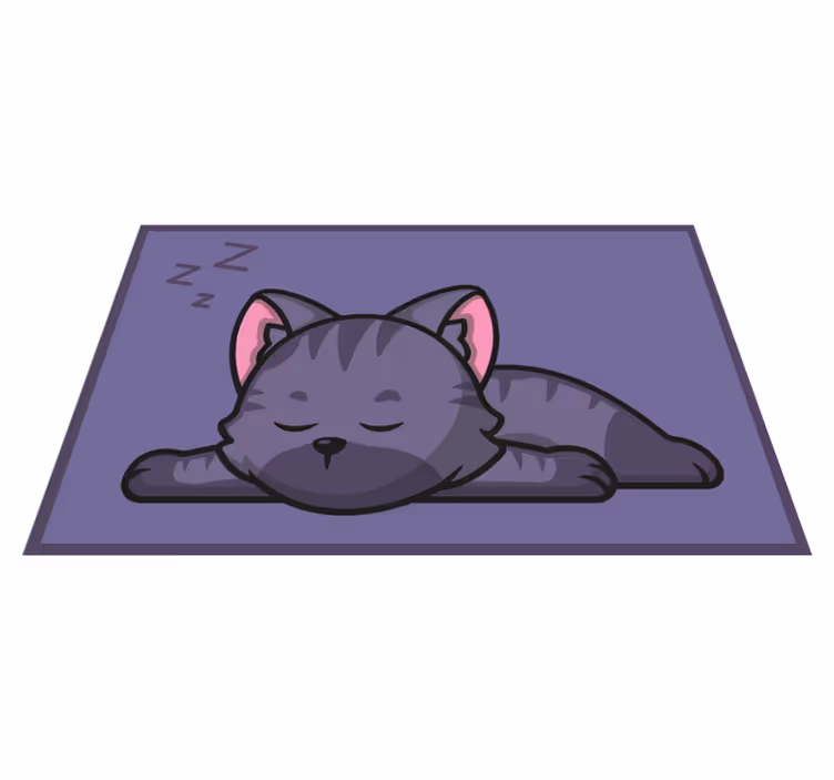Tappeto vinile animali gatto addormentato - TenStickers