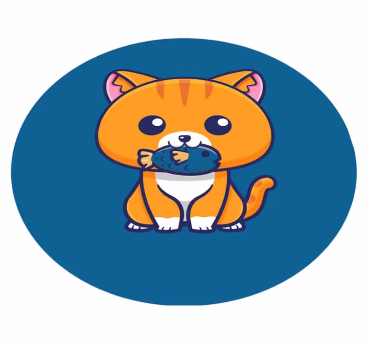 Tappeto vinile animali cerchio felino dei cartoni animati - TenStickers