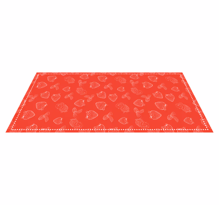 Tappeto pvc cucina motivo a fragola brillante - TenStickers
