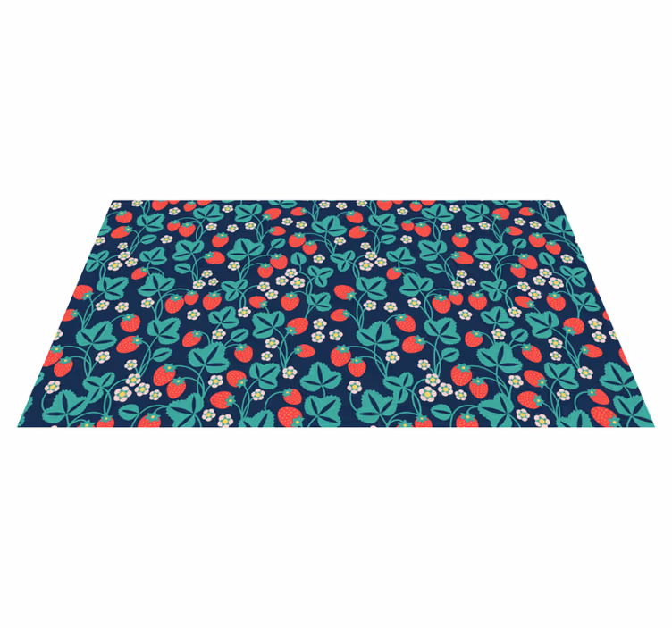 Tappeto vinile fiori ispirazione floreale alla fragola - TenStickers