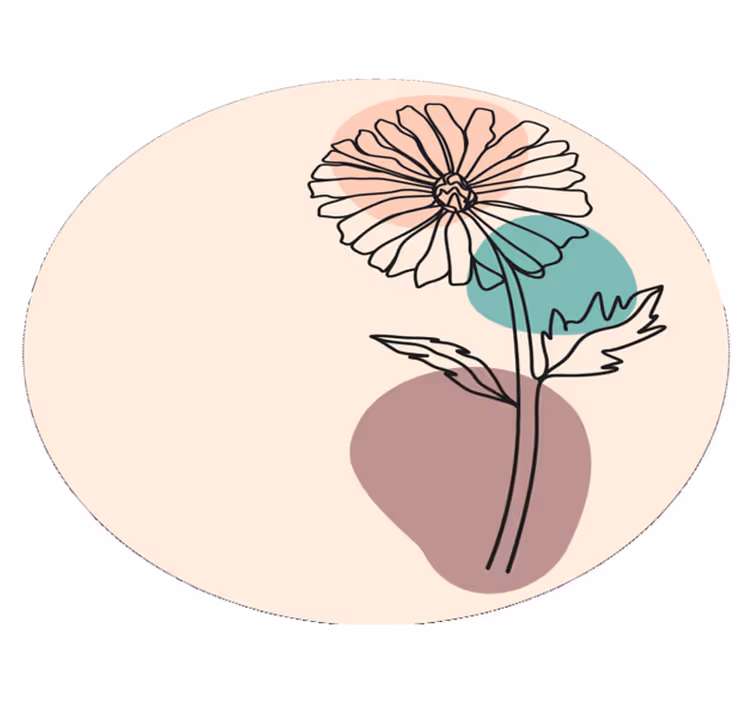 Tappeto vinile fiori elegante silhouette floreale - TenStickers