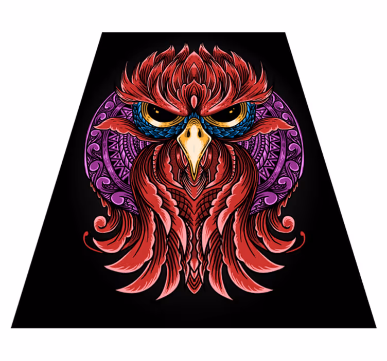 Tappeto vinile animali elaborato emblema del gufo - TenStickers