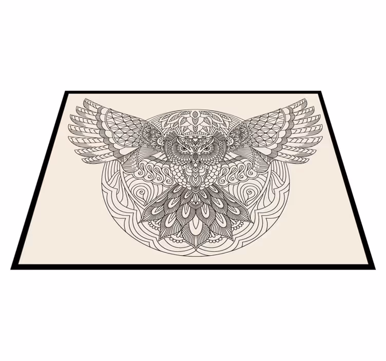 Tappeto vinile Mandala elegante motivo gufo - TenStickers