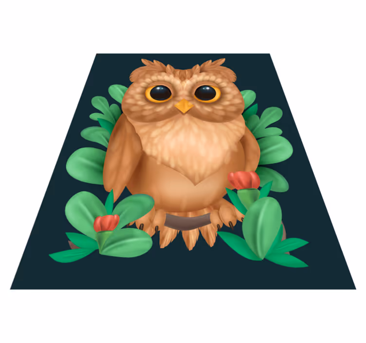 Tappeto vinile animali illustrazione di gufo carino - TenStickers