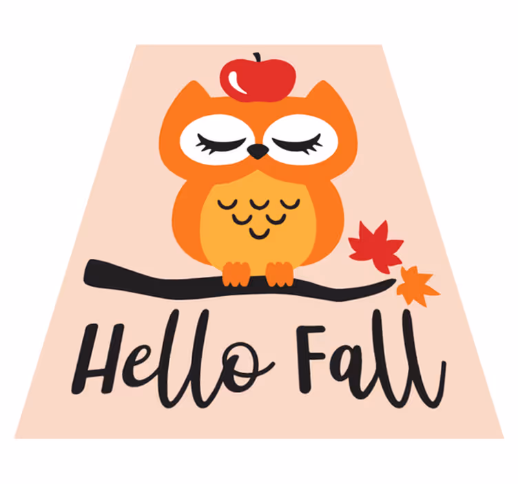 Tappeto vinile per bambini ciao gufo autunnale - TenStickers