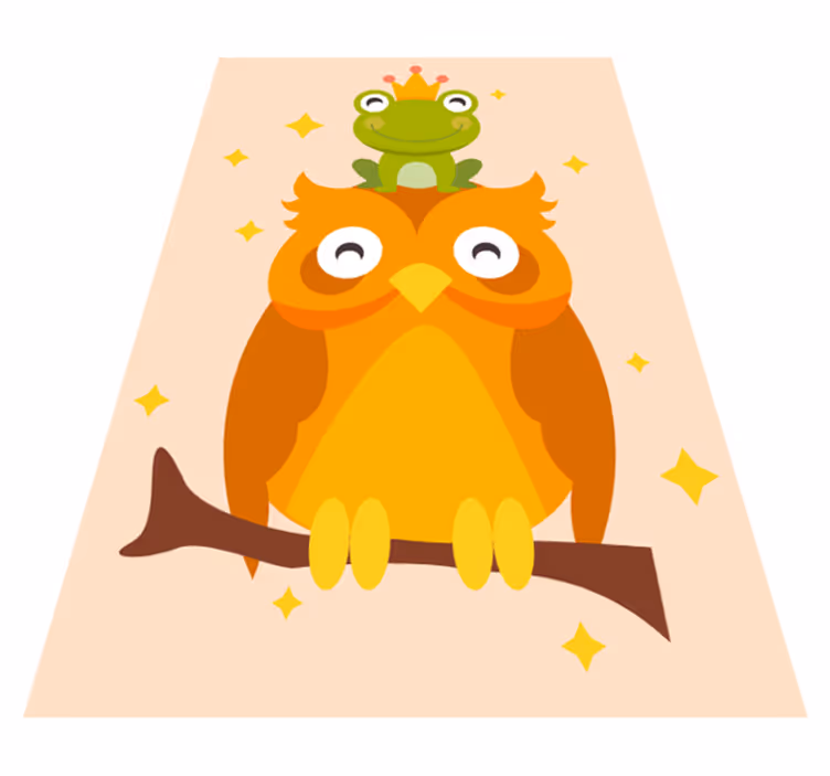 Tappeto vinile per bambini duo di gufi amichevoli - TenStickers