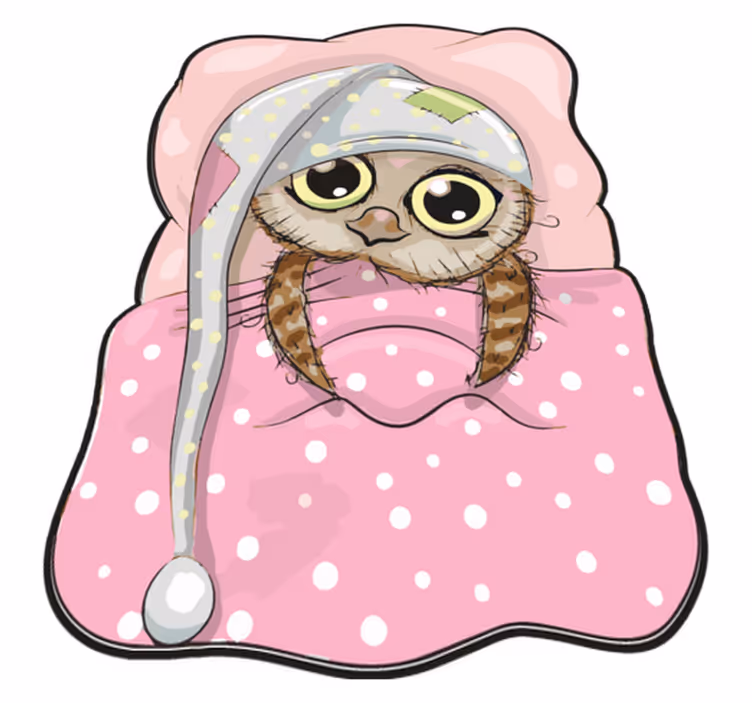 Tappeto vinile per bambini simpatico gufo addormentato - TenStickers