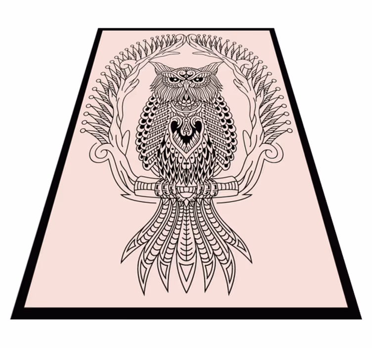 Tappeto vinile animali disegno mandala gufo - TenStickers