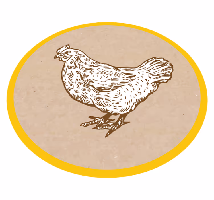 Tappeto vinile animali illustrazione di pollo - TenStickers