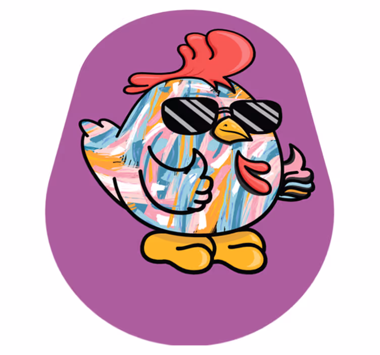 Tappeto vinile per bambini personaggio di pollo chic - TenStickers