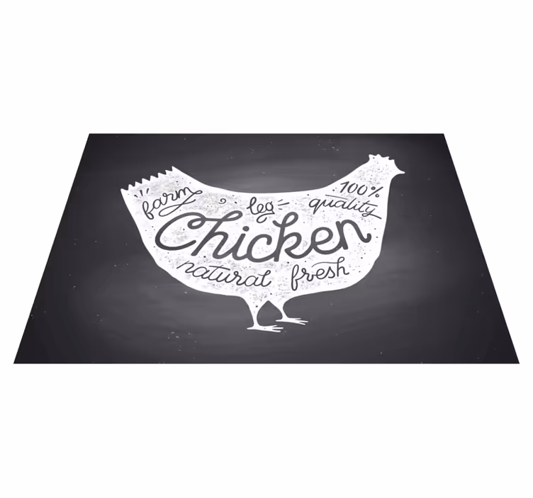 Tappeto pvc cucina pollo fresco di fattoria - TenStickers