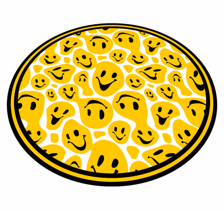 Tappeto vinile rotondo collezione di facce felici - TenStickers