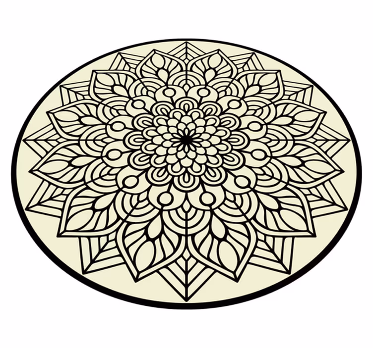 Tappeto vinile Mandala grazioso emblema botanico - TenStickers