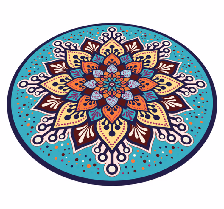 Tappeto vinile Mandala arte colorido en círculo - TenStickers