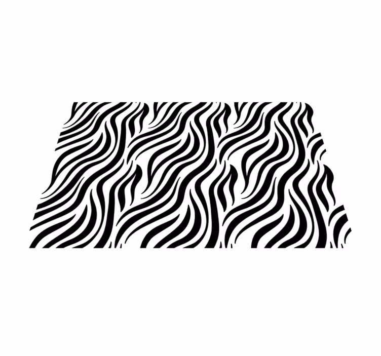 Tappeto vinile stampa animale linee nere ondulate - TenStickers