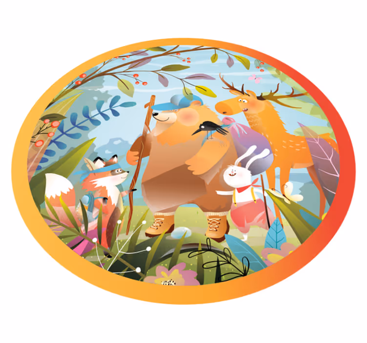 Tappeto vinile per bambini raduno di amici della foresta - TenStickers