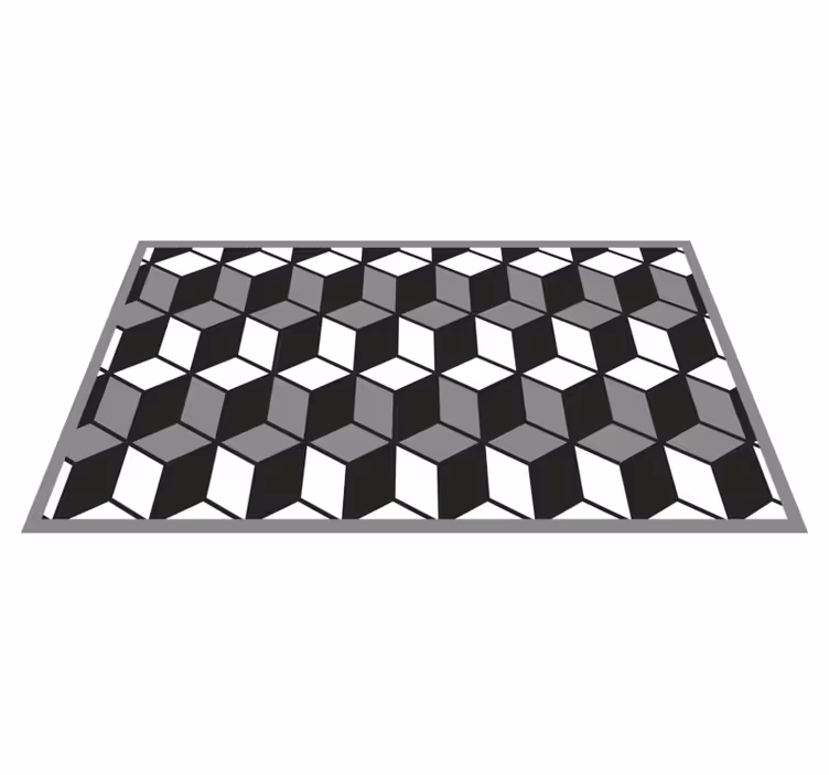 Tappeto vinile geometrico motivo cubico - TenStickers
