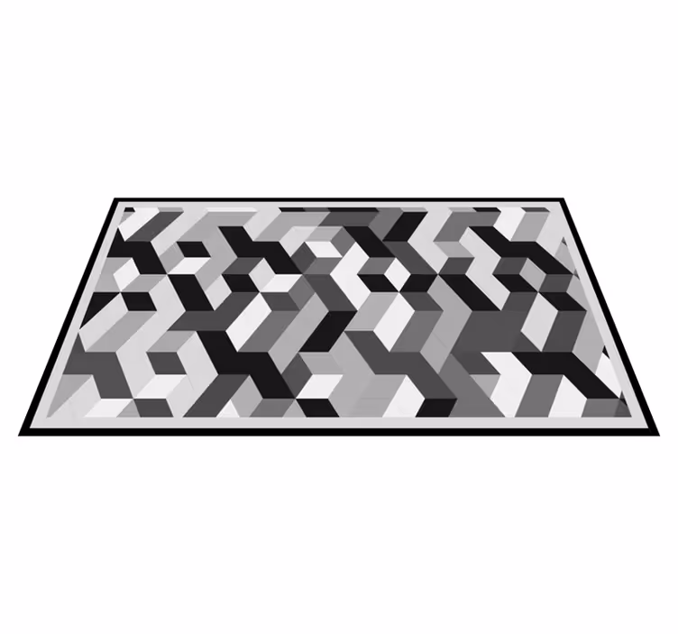 Tappeto vinile geometrico modello 3d grigio - TenStickers