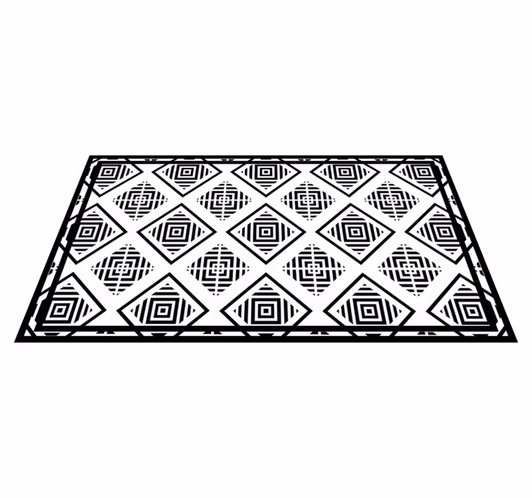 Tappeto vinile geometrico motivi monocromatici - TenStickers