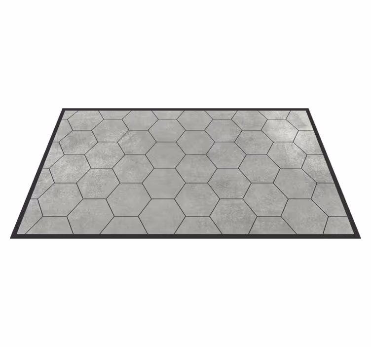 Tappeto vinile bagno motivo esagonale grigio - TenStickers