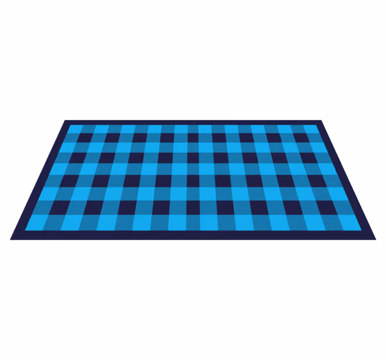 Tappeto vinile geometrico motivo a quadri azzurri - TenStickers