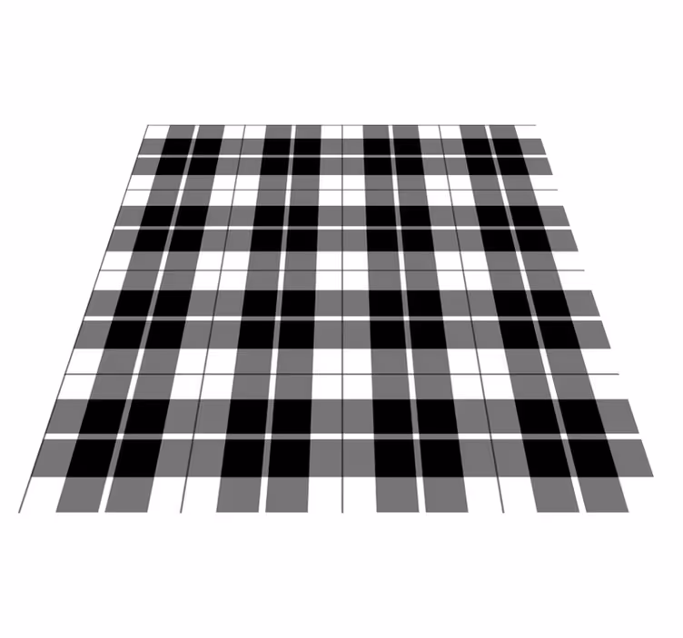 Tappeto vinile geometrico scacchi bianchi e neri - TenStickers