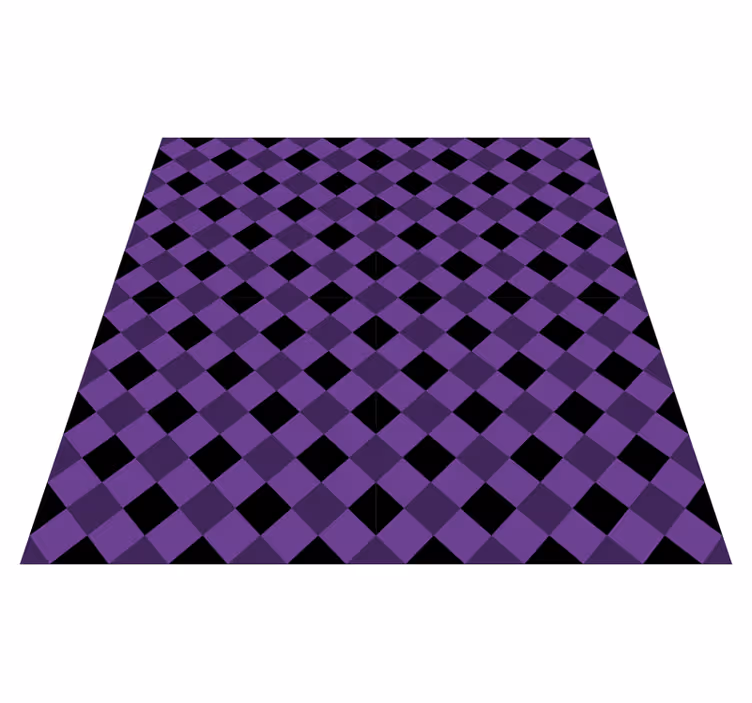 Tappeto vinile geometrico a motivi check viola - TenStickers