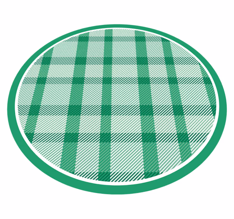 Tappeto vinile rotondo motivo scozzese verde - TenStickers