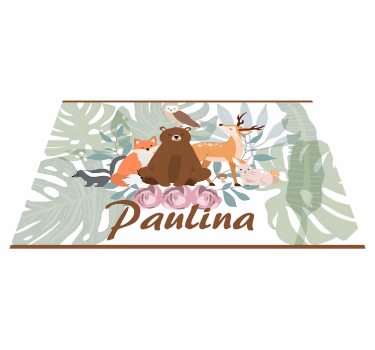 Tappeto vinile con nome giungla animale - TenStickers