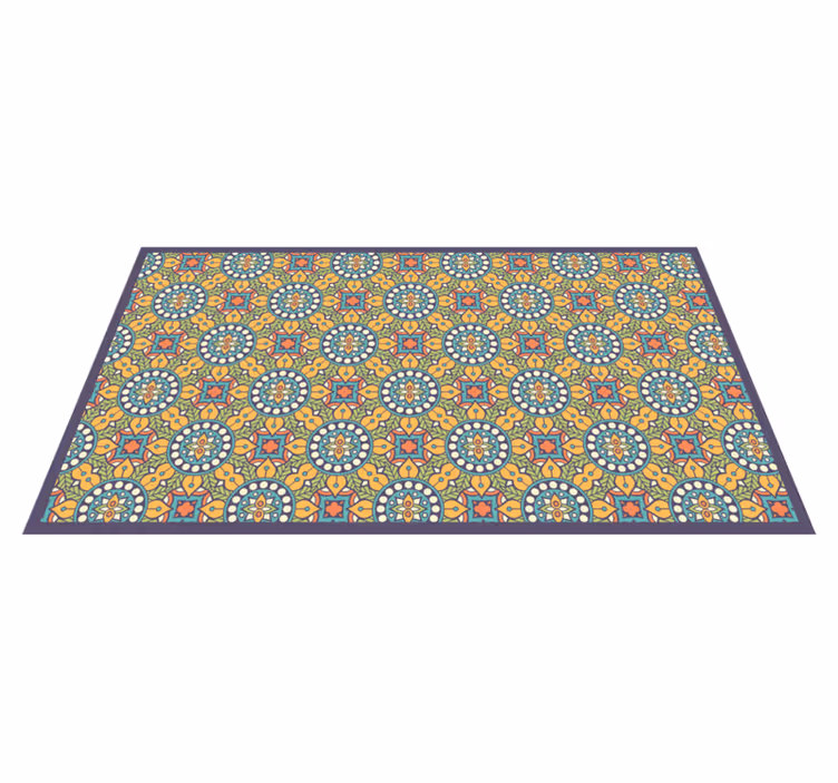 Tappeto vinile mosaico composizione gialla colorata - TenStickers