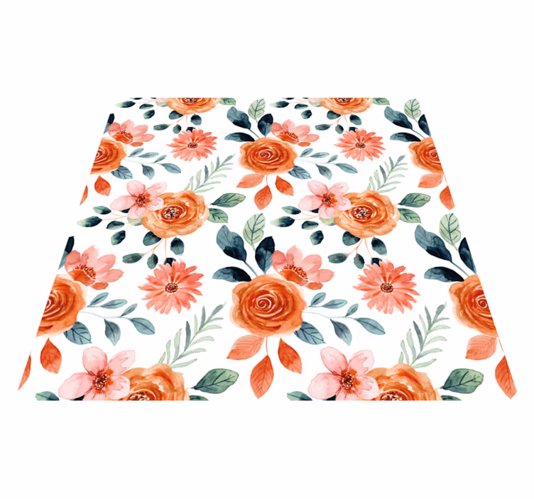 Tappeto vinile fiori delizia in fiore - TenStickers
