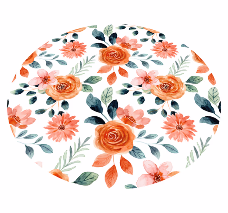 Zerbino pvc cerchio di fiori in fiore - TenStickers