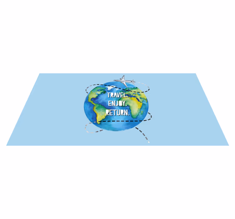 Tappeto vinile mappamondo viaggio piacere ritorno - TenStickers