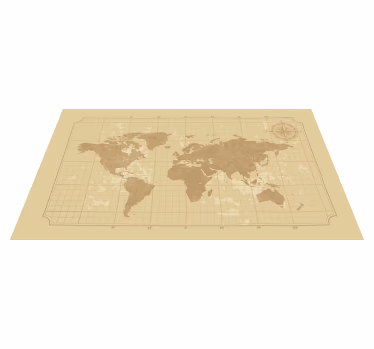 Tappeto vinile mappamondo mappa grafica d'epoca - TenStickers