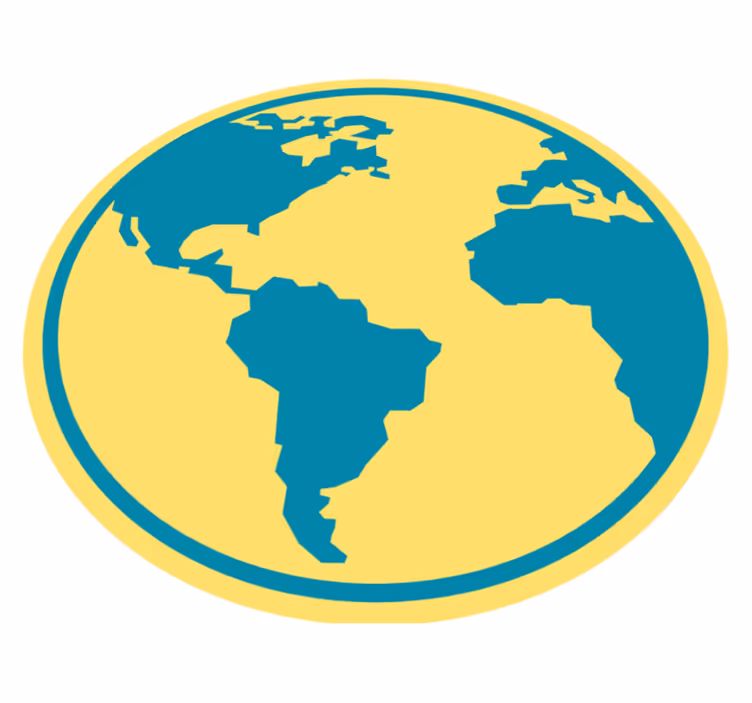 Tappeto vinile rotondo mappa geografica del mondo - TenStickers