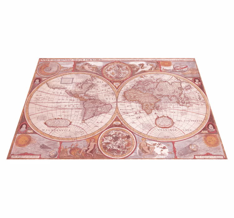 Tappeto vinile mappamondo mappa vintage - TenStickers