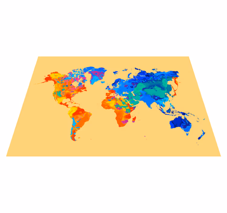 Tappeto vinile mappamondo mappa del mondo luminoso - TenStickers
