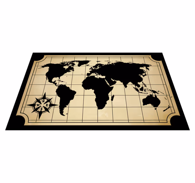 Tappeto vinile mappamondo progettazione mappa del mondo - TenStickers