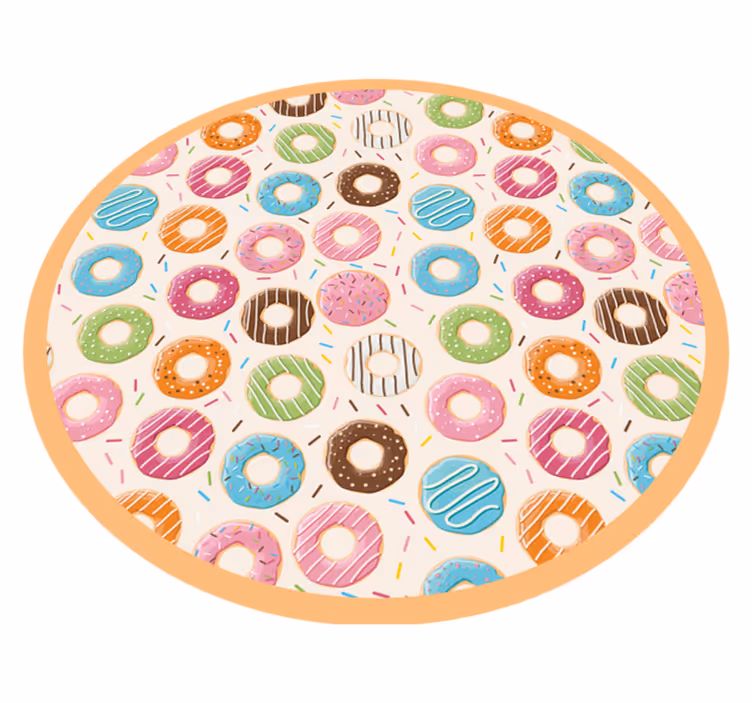 Tappeto vinile per bambini motivo a ciambella colorata - TenStickers