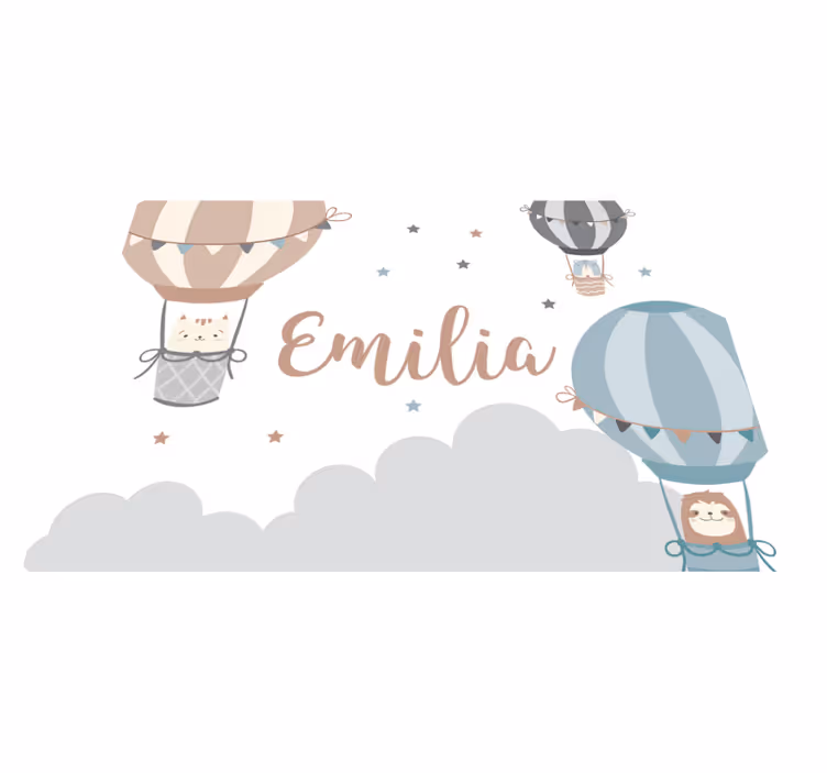 Tappeto vinile con nome palloni aerei - TenStickers