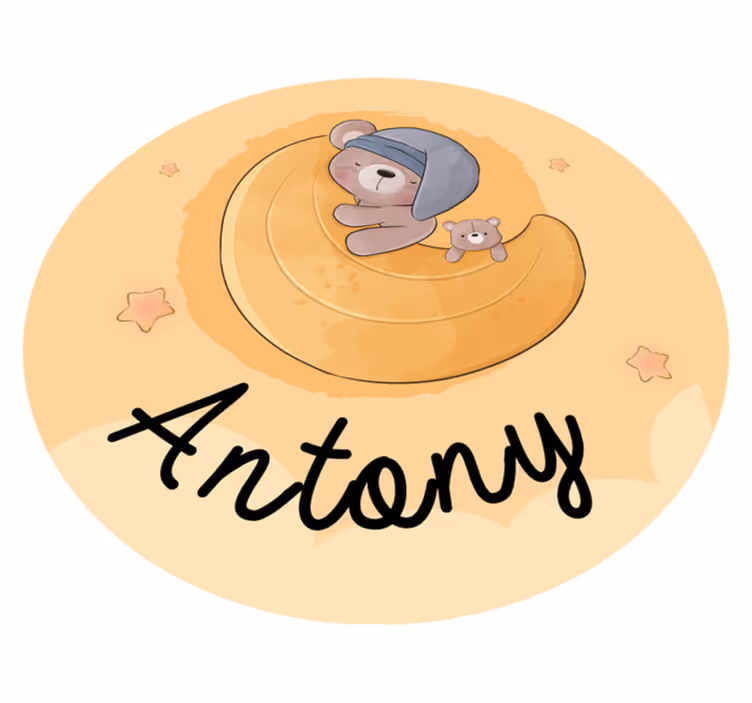 Tappeto vinile con nome orsetto sonnacchioso - TenStickers