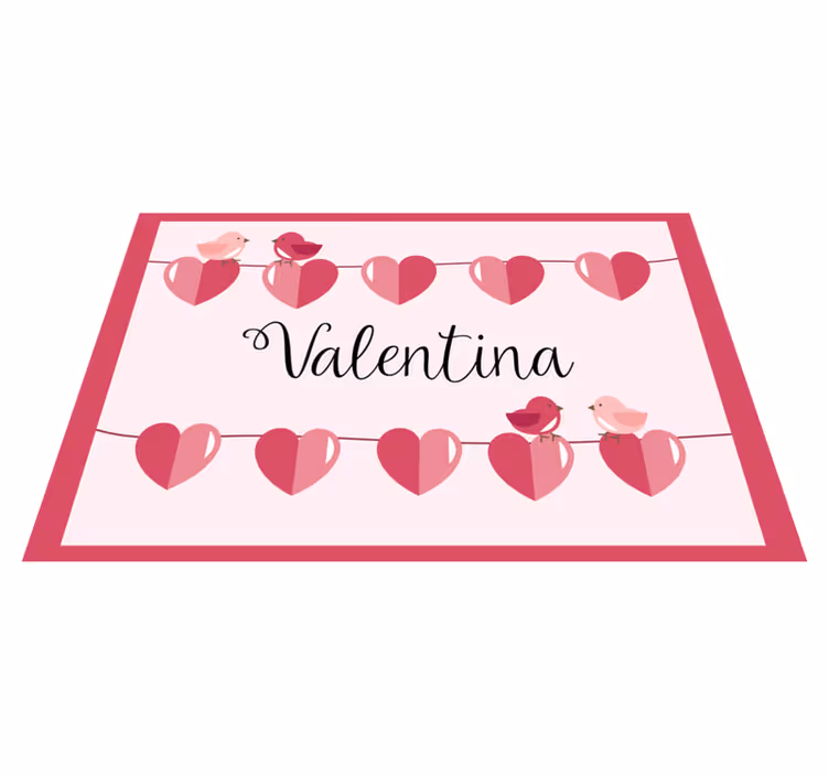 Tappeto vinile con nome disegno del cuore - TenStickers