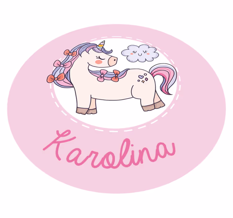 Tappeto vinile con nome unicorno con nome - TenStickers