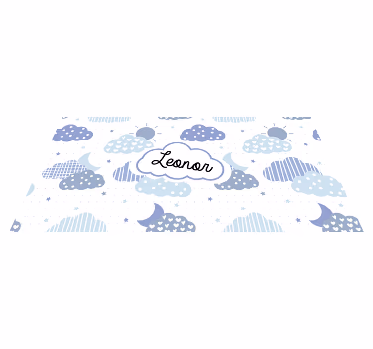 Tappeto vinile con nome modello di nuvole - TenStickers