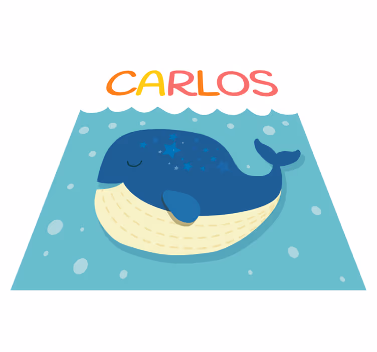 Tappeto vinile con nome scena bizzarra della balena - TenStickers